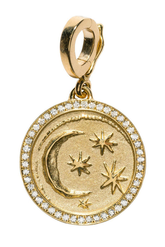 Diamond Cosmic Small Charm-YELLOW GOLD-JEWELRYFINE JEWELPENDANT-AZLEE