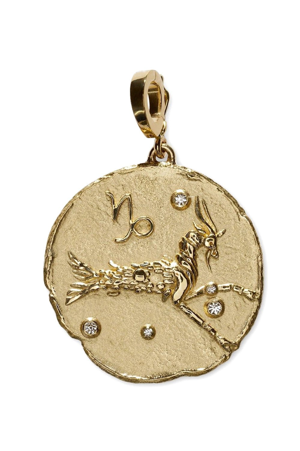 AZLEE-Large Capricorn Coin-YELLOW GOLD