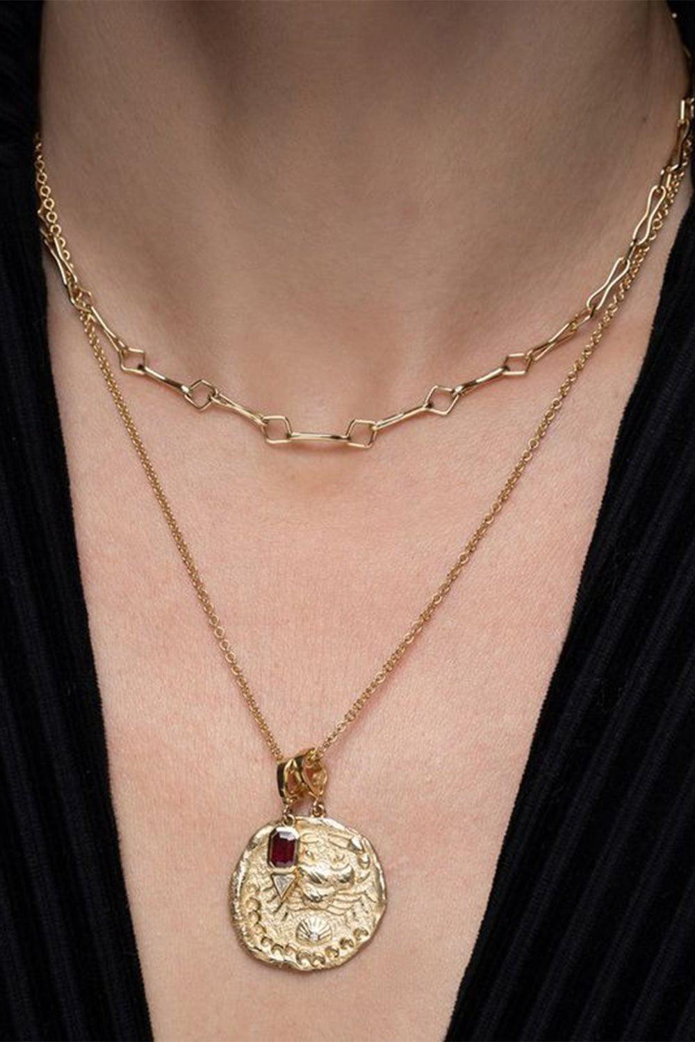 AZLEE-Limited Edition Large Karkinos Coin Charm-YELLOW GOLD