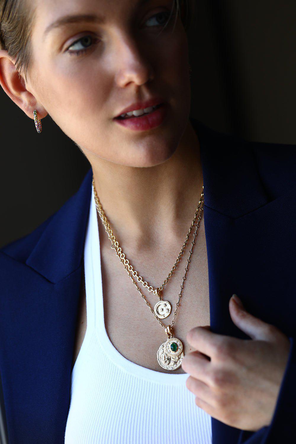AZLEE-Of The Stars Gemini Large Coin-YELLOW GOLD