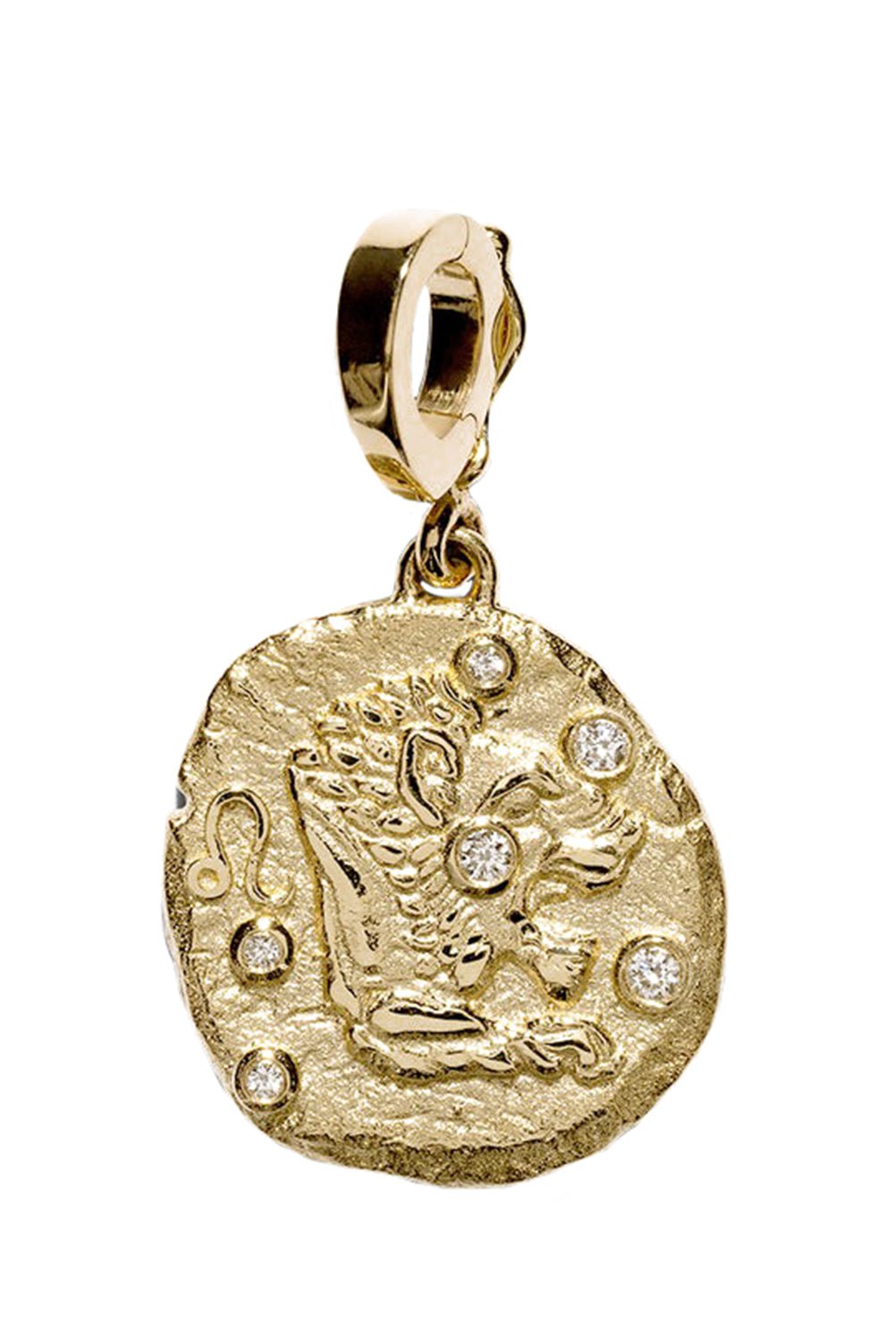 AZLEE-Of The Stars Small Leo Coin Charm-YELLOW GOLD