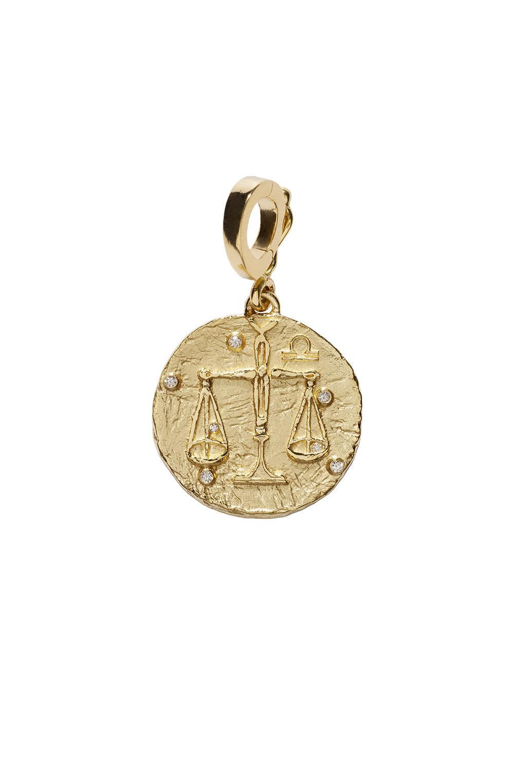 Of The Stars Small Libra Coin Charm-YELLOW GOLD-JEWELRYFINE JEWELPENDANT-AZLEE