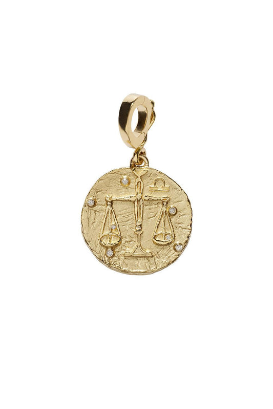 Of The Stars Small Libra Coin Charm-YELLOW GOLD-JEWELRYFINE JEWELPENDANT-AZLEE