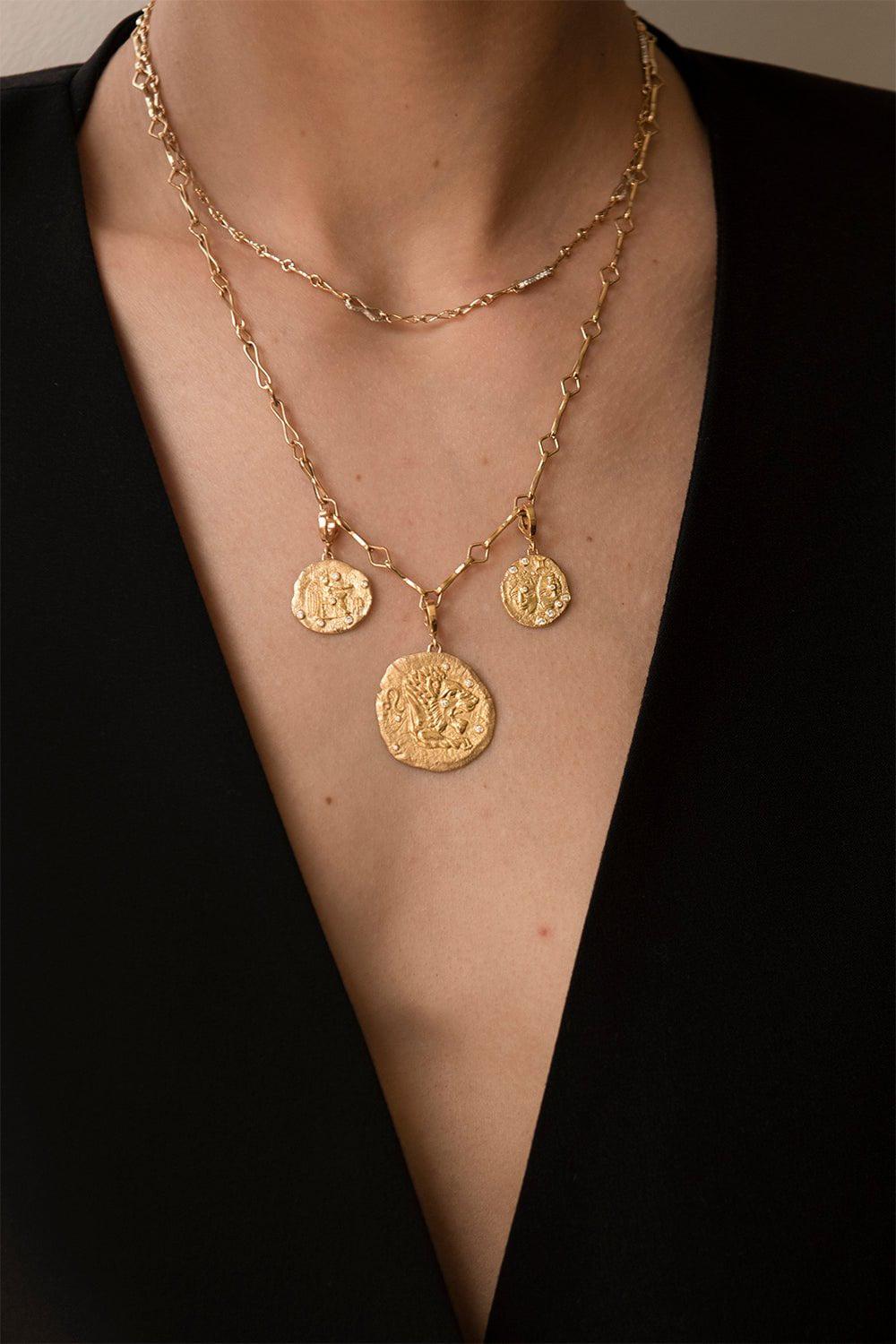 AZLEE-Of The Stars Small Sagittarius Coin-YELLOW GOLD