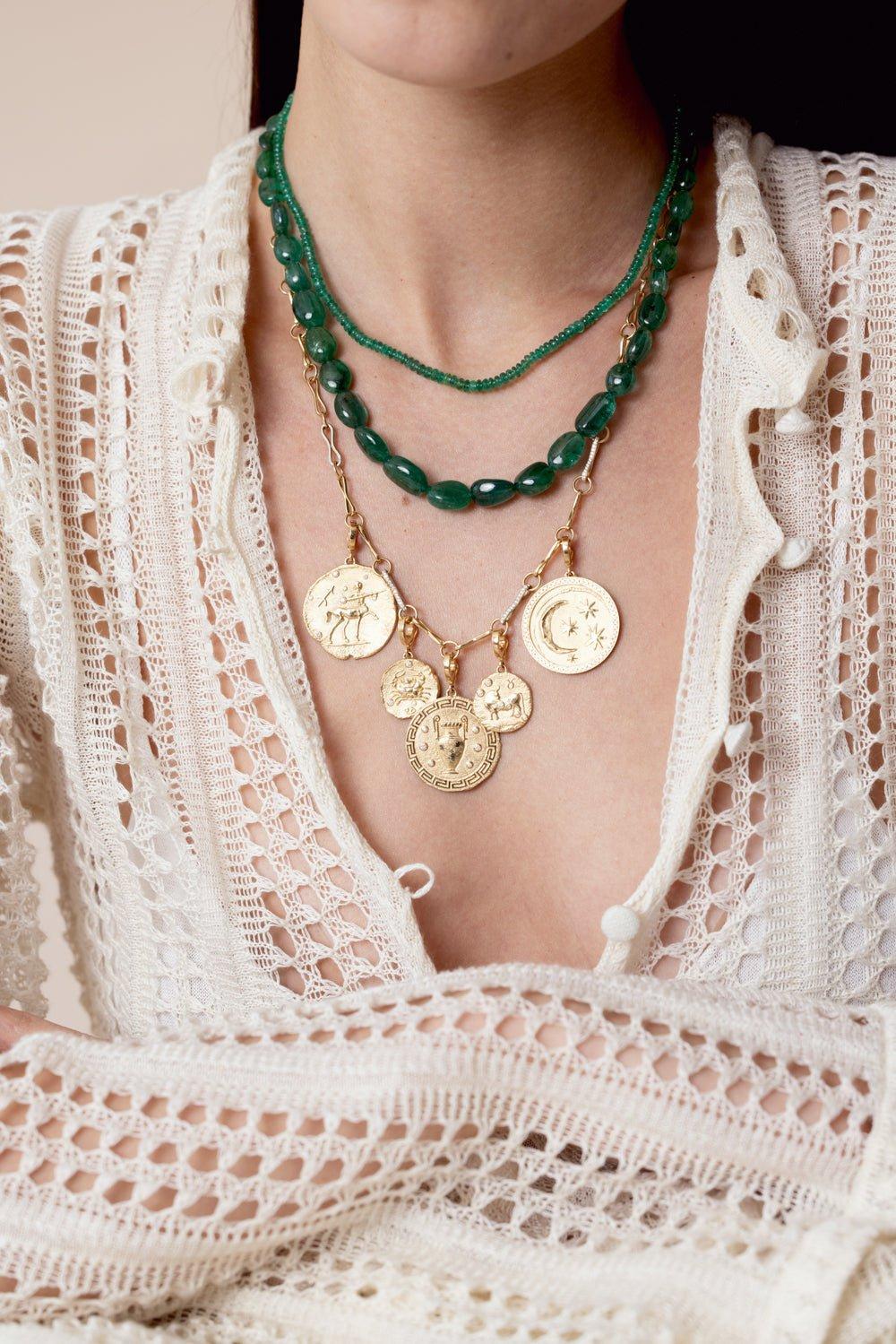 AZLEE-Revelry Large Coin Charm-YELLOW GOLD