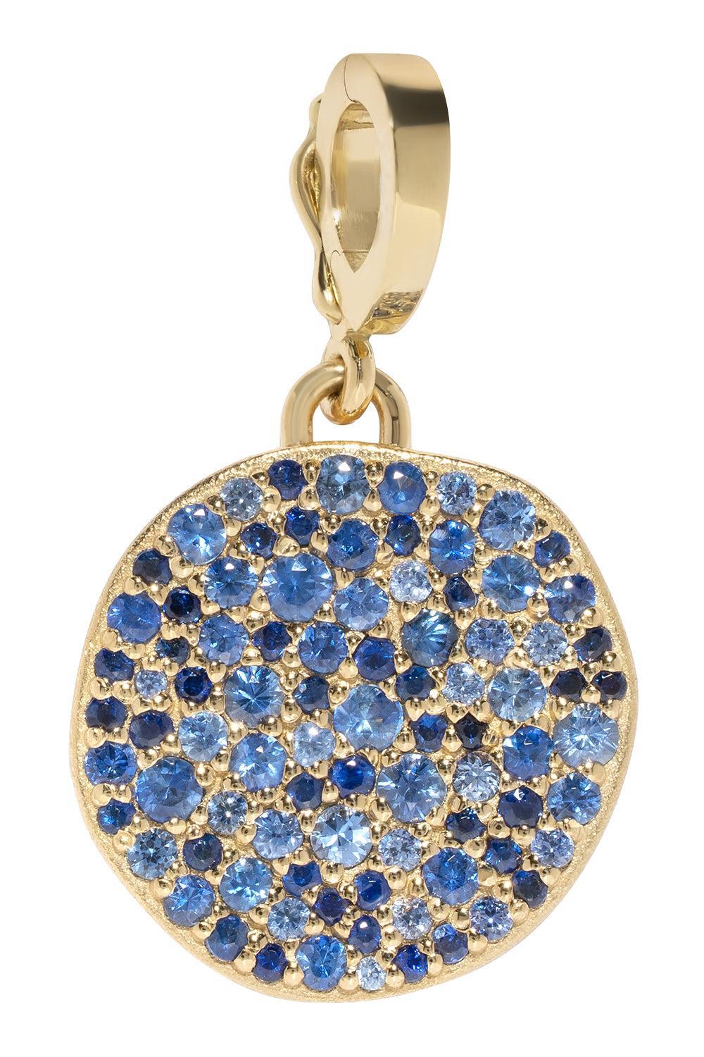 Sapphire Midnight Coin Pendant-YELLOW GOLD-JEWELRYFINE JEWELPENDANT-AZLEE