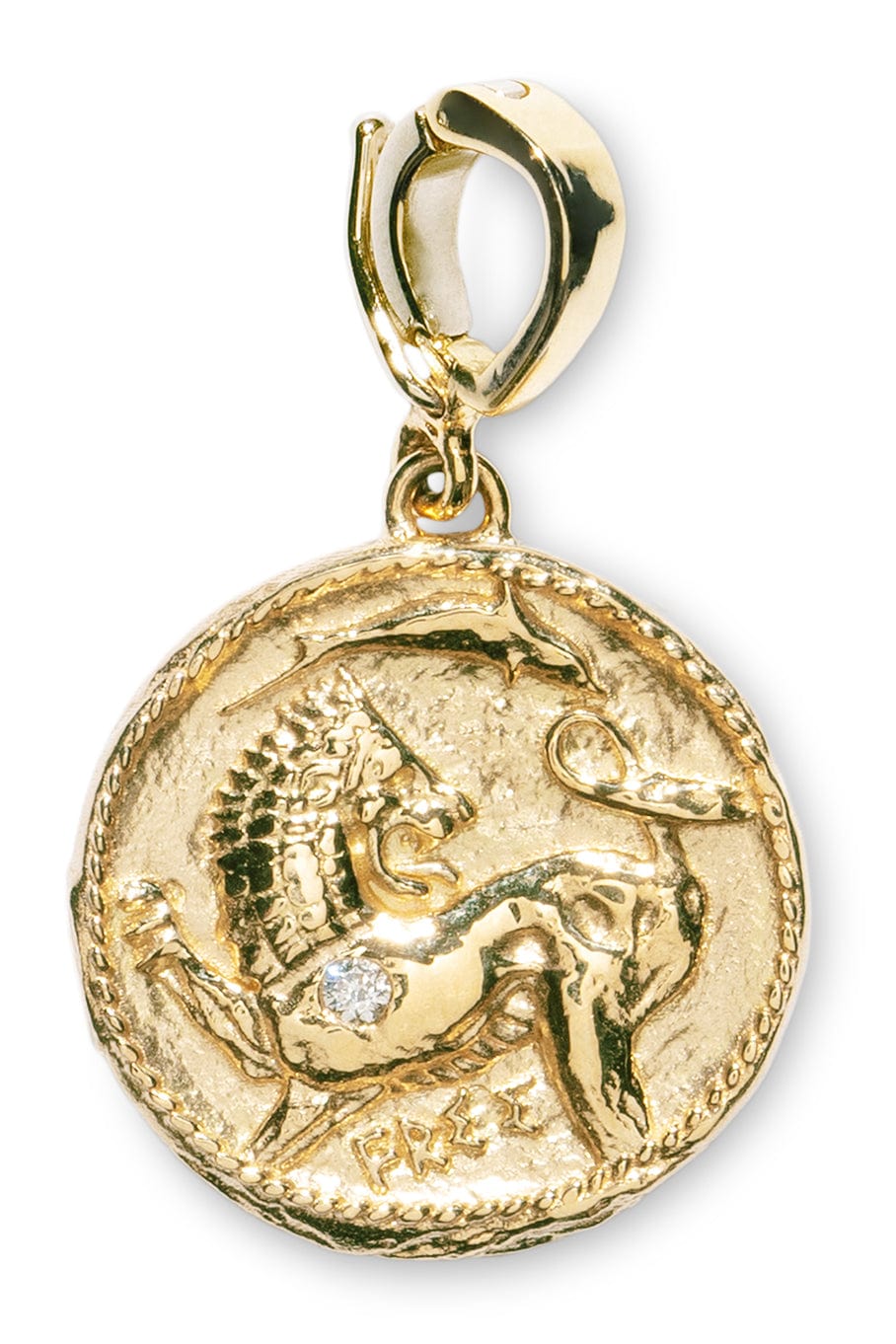 AZLEE-Small Animal Kingdom Coin Charm-YELLOW GOLD