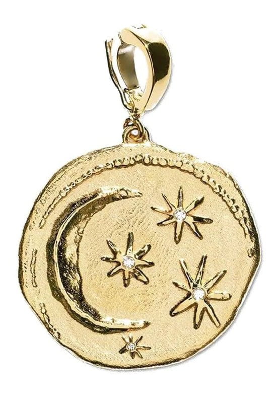 AZLEE-Small Bare Cosmic Diamond Charm-YELLOW GOLD