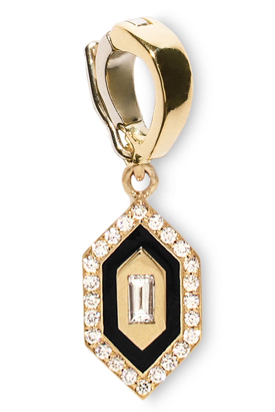 AZLEE-Small Diamond Enamel Charm-YELLOW GOLD