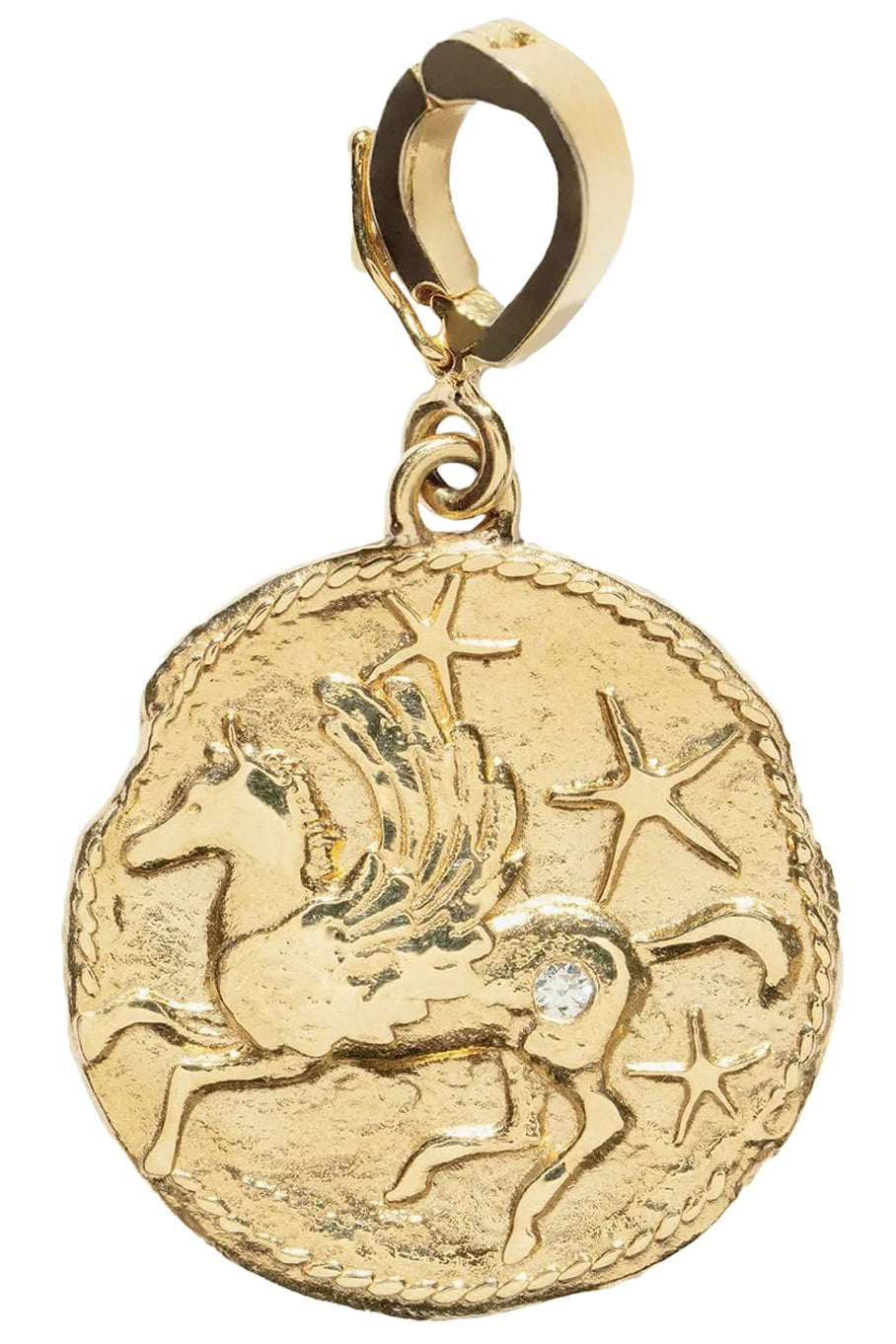 AZLEE-Small Diamond Pegasus Bare Charm-YELLOW GOLD