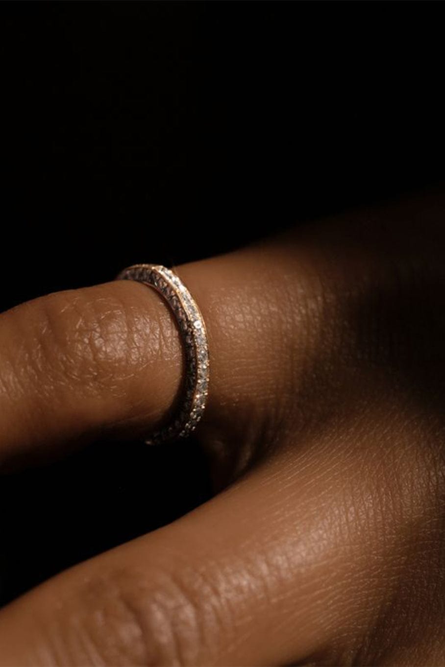 AZLEE-All Over Diamond Band-YELLOW GOLD