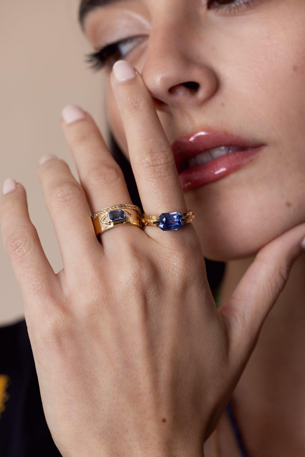 AZLEE-NESW Ring-YELLOW GOLD