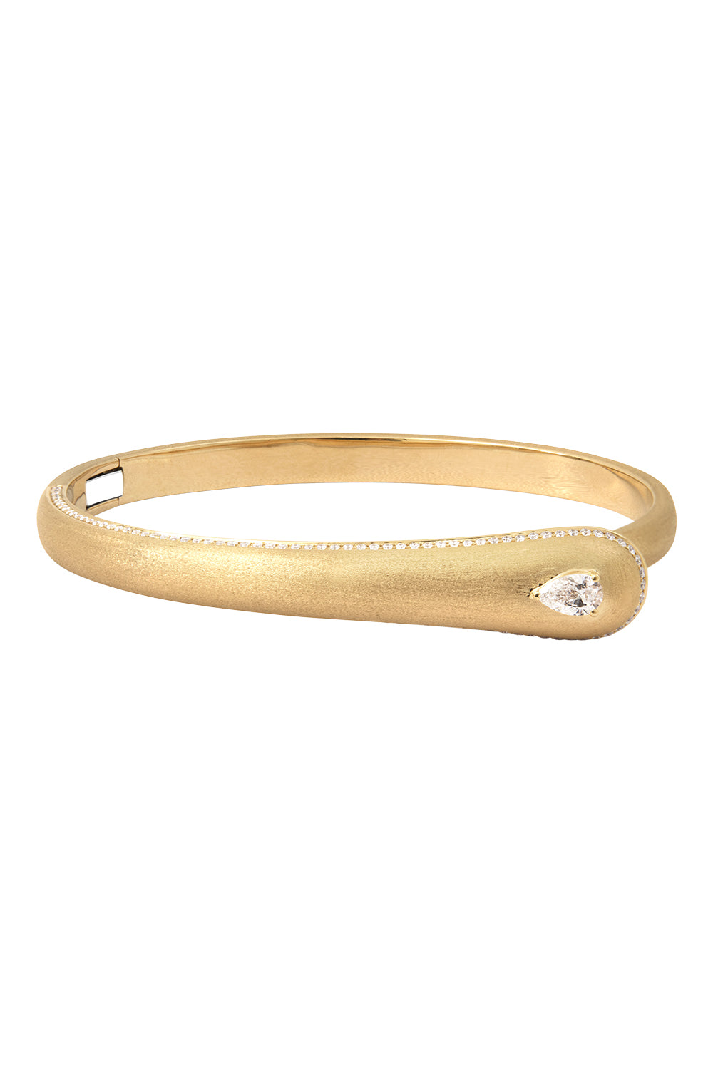 Diamond Pear Prestige Brush Bangle Bracelet