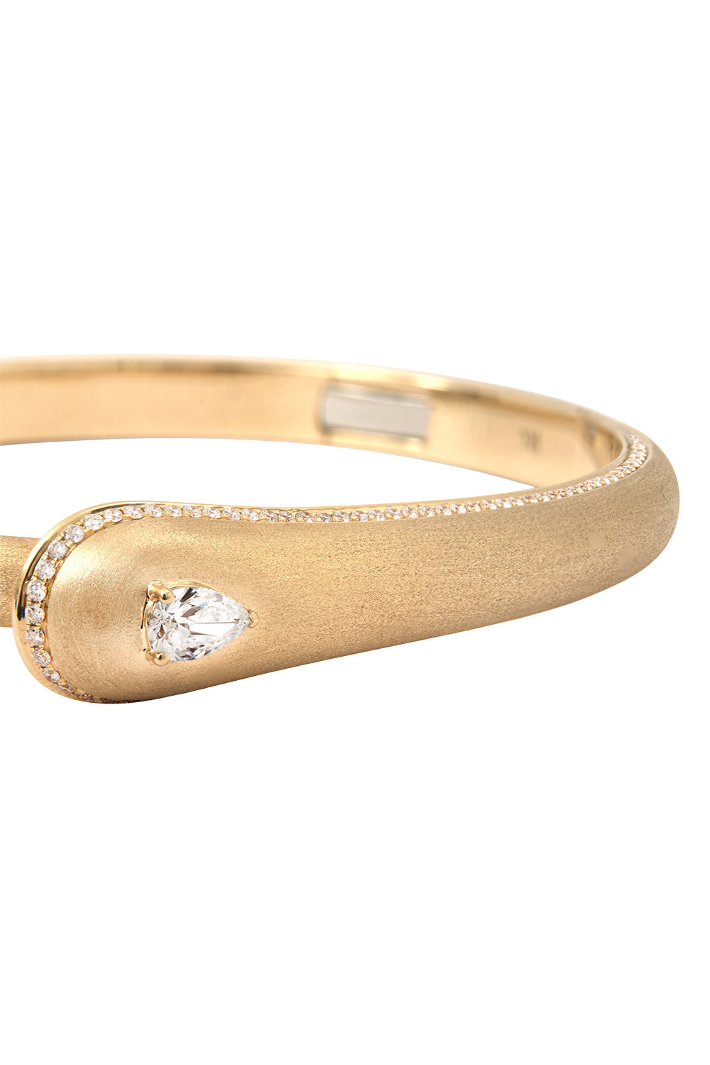 Diamond Pear Prestige Brush Bangle Bracelet