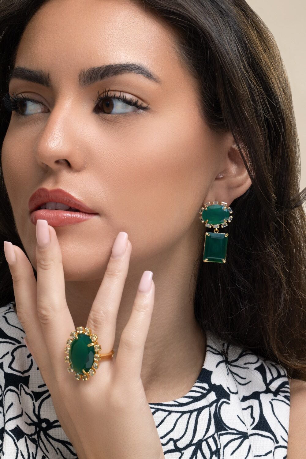 Fluorite Quartz Rhea Earrings-GREEN-JEWELRYBOUTIQUEEARRING-BOUNKIT JEWELRY