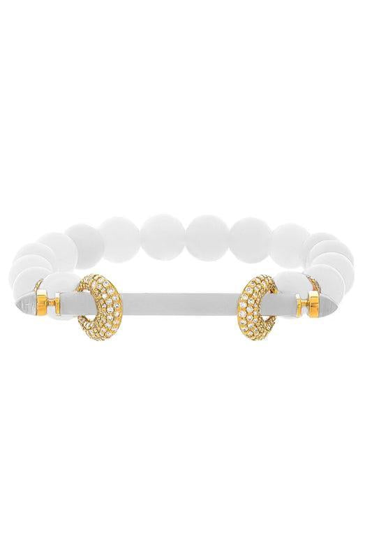 Kunzite Diamond Chakra Bracelet-YELLOW GOLD-JEWELRYFINE JEWELBRACELET O-ANANYA