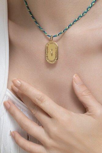 Diamond Oval Je T'adore Pendant-YELLOW GOLD-JEWELRYFINE JEWELPENDANT-CAROL KAUFFMANN