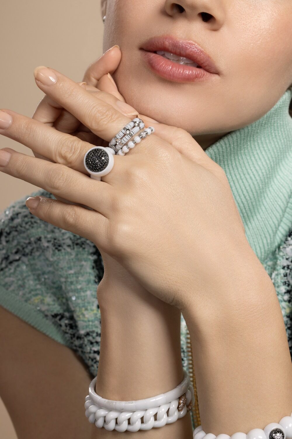 Black Diamond Medium White Dama Bracelet-WHITE GOLD-5.5-JEWELRYFINE JEWELRING-ROBERTO DEMEGLIO