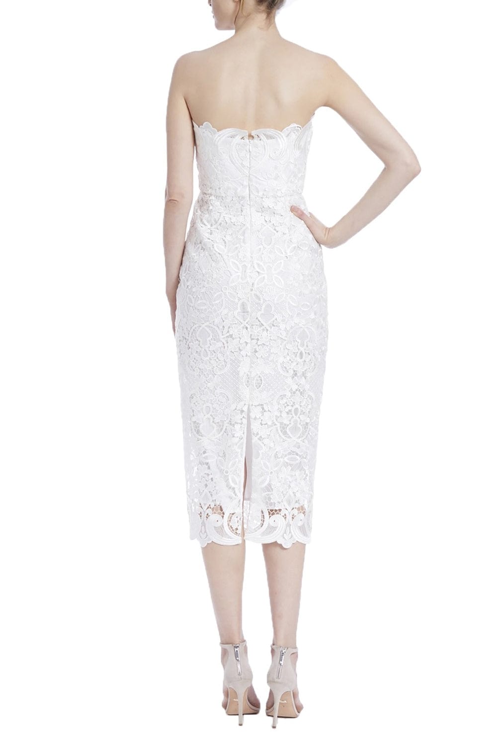 BADGLEY MISCHKA-Strapless Lace T Dress-