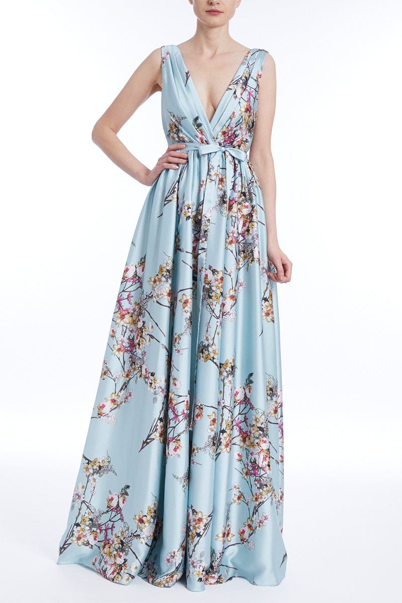 BADGLEY MISCHKA-Butterflyless Shoulders Gown-