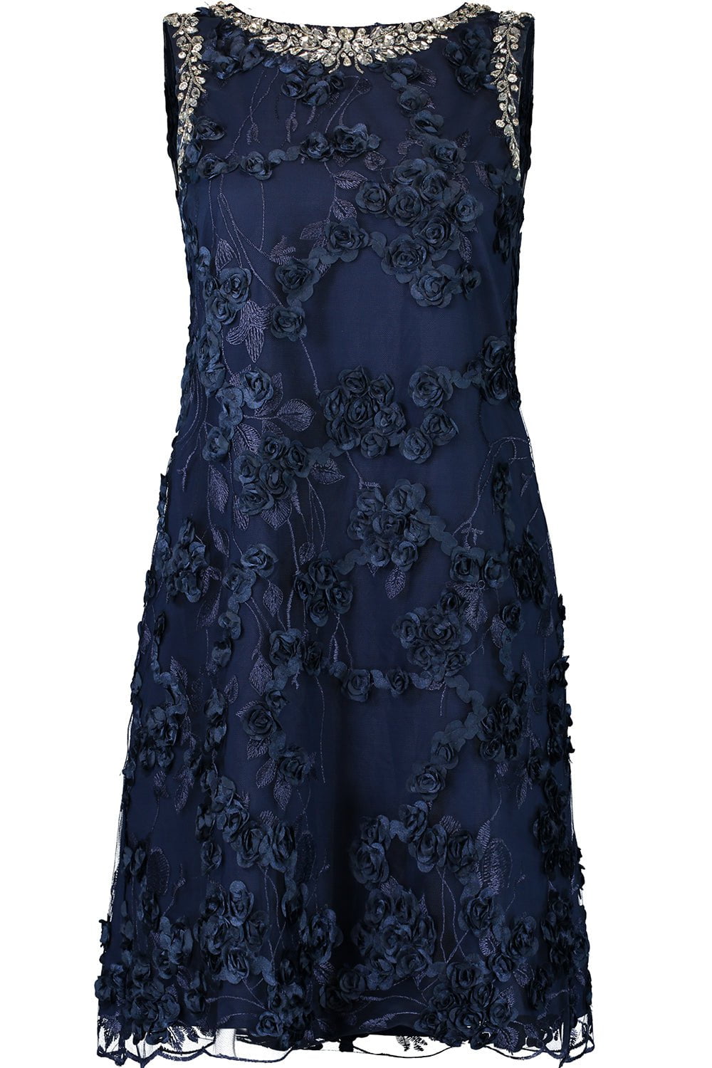 BADGLEY MISCHKA-Embellished Neckline Dress-