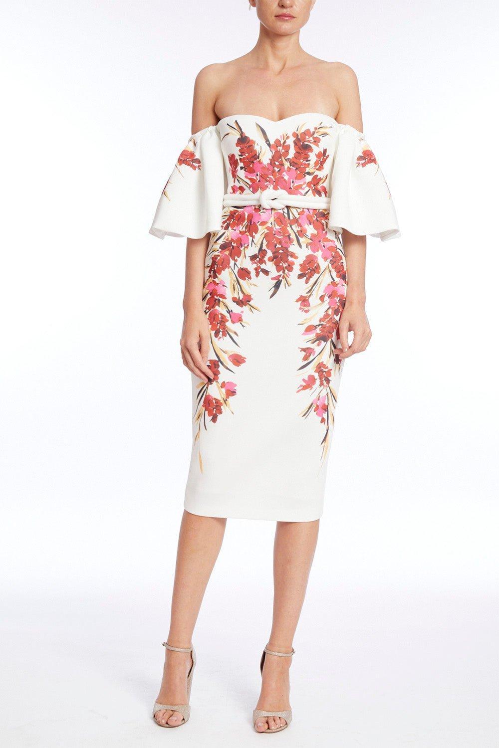 BADGLEY MISCHKA-Printed Scuba Midi Dress-