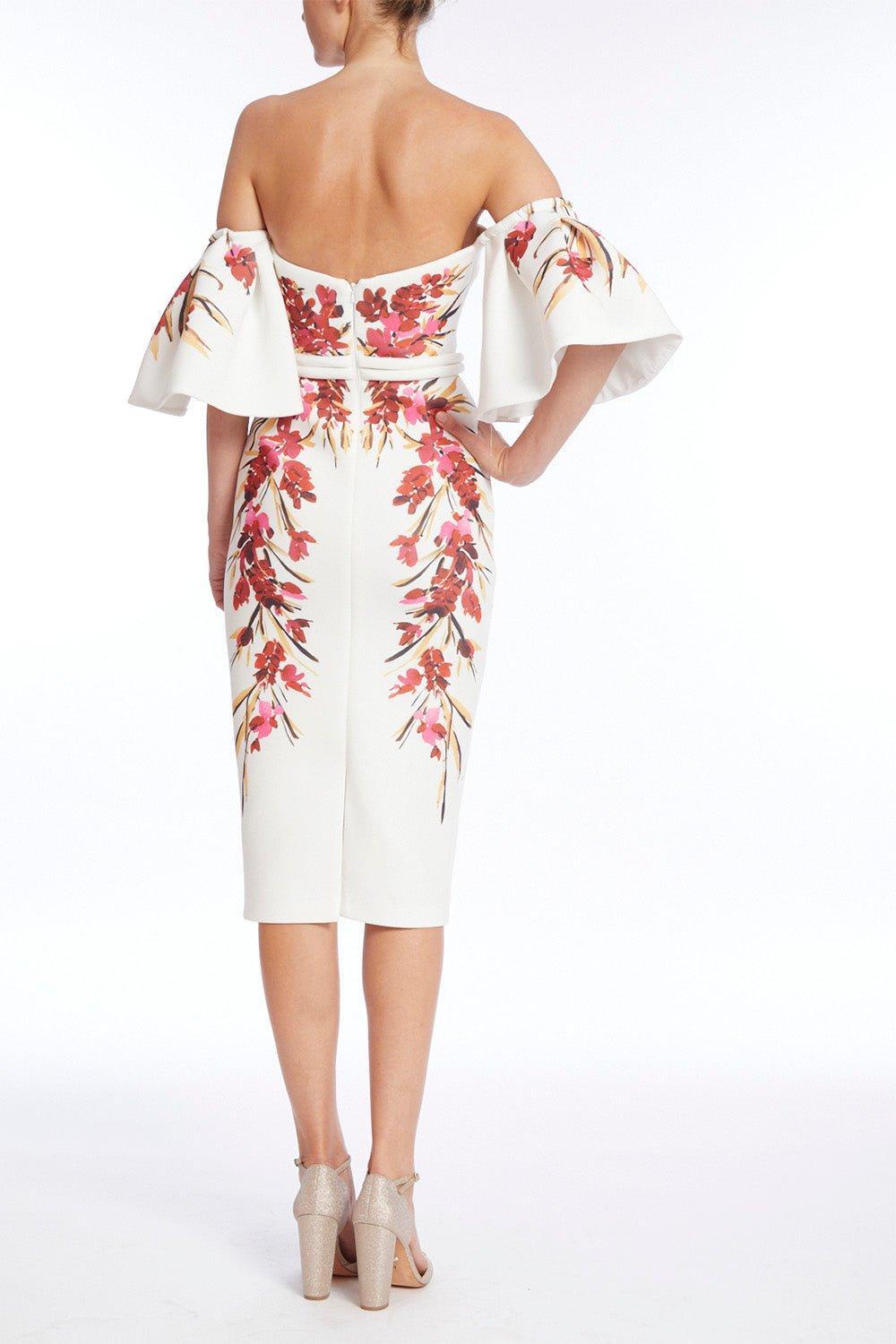 BADGLEY MISCHKA-Printed Scuba Midi Dress-