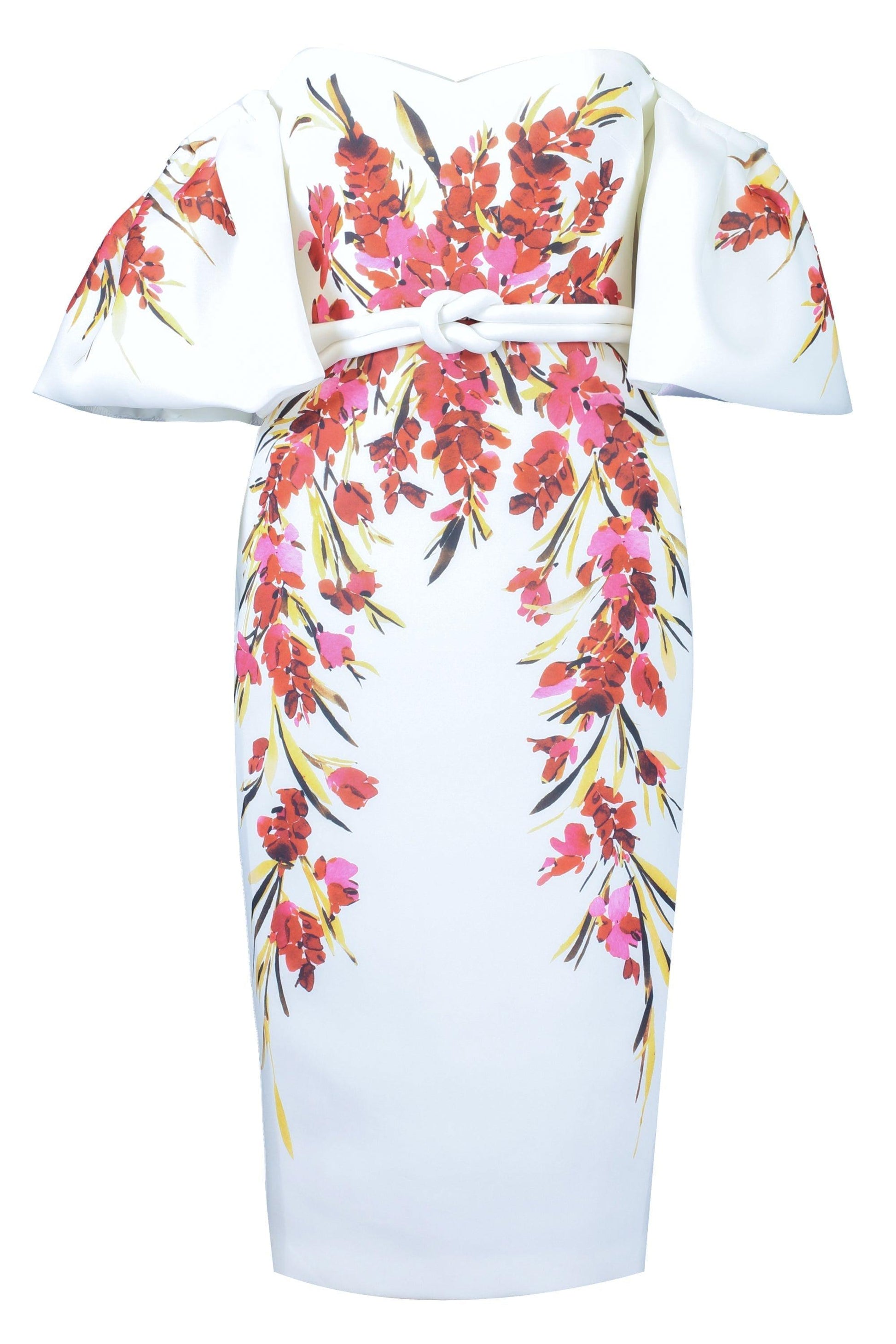BADGLEY MISCHKA-Printed Scuba Midi Dress-