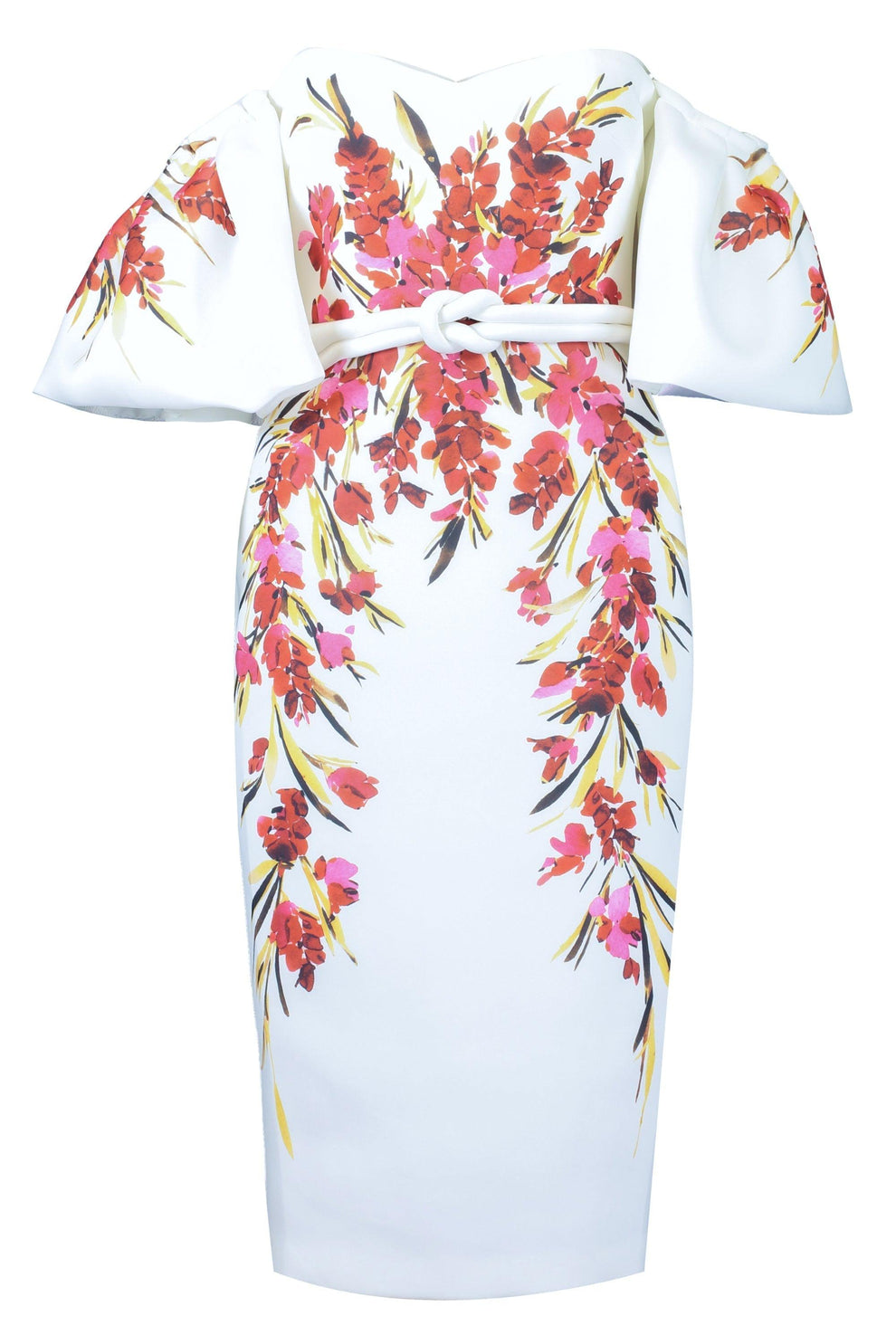 white scuba midi dress Printed Scuba Midi Dress
