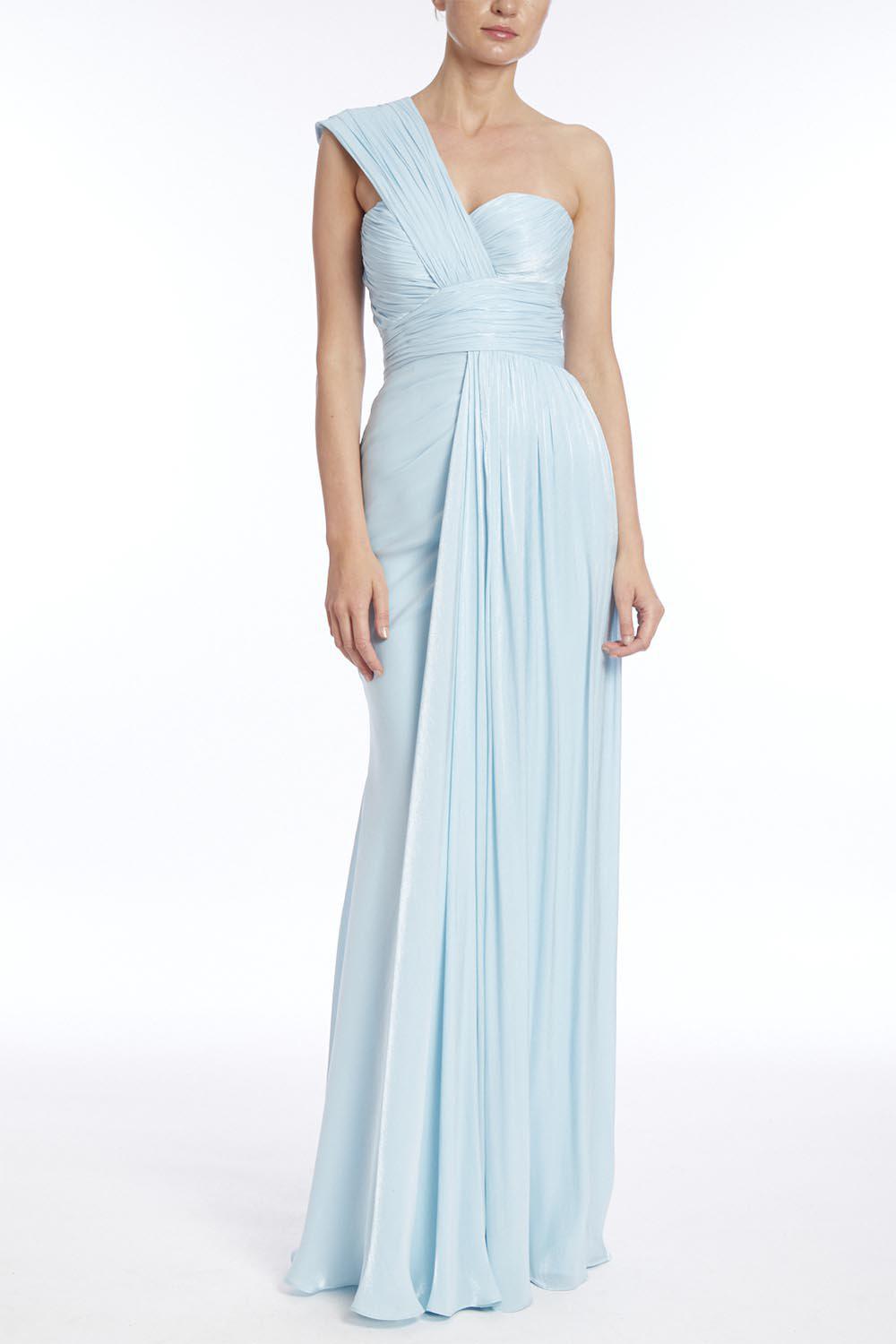 BADGLEY MISCHKA-Draped One Shoulder Gown-