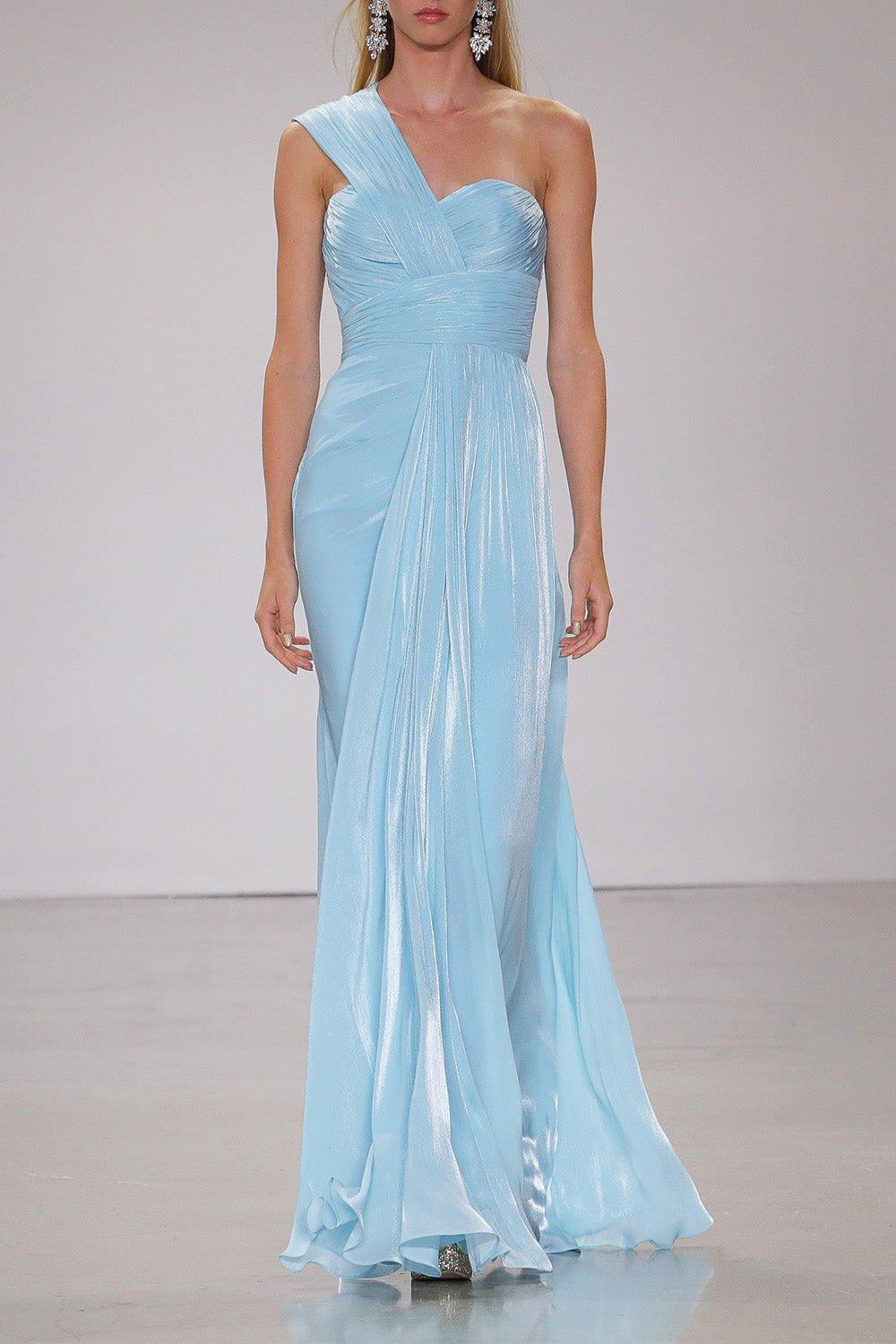 BADGLEY MISCHKA-Draped One Shoulder Gown-