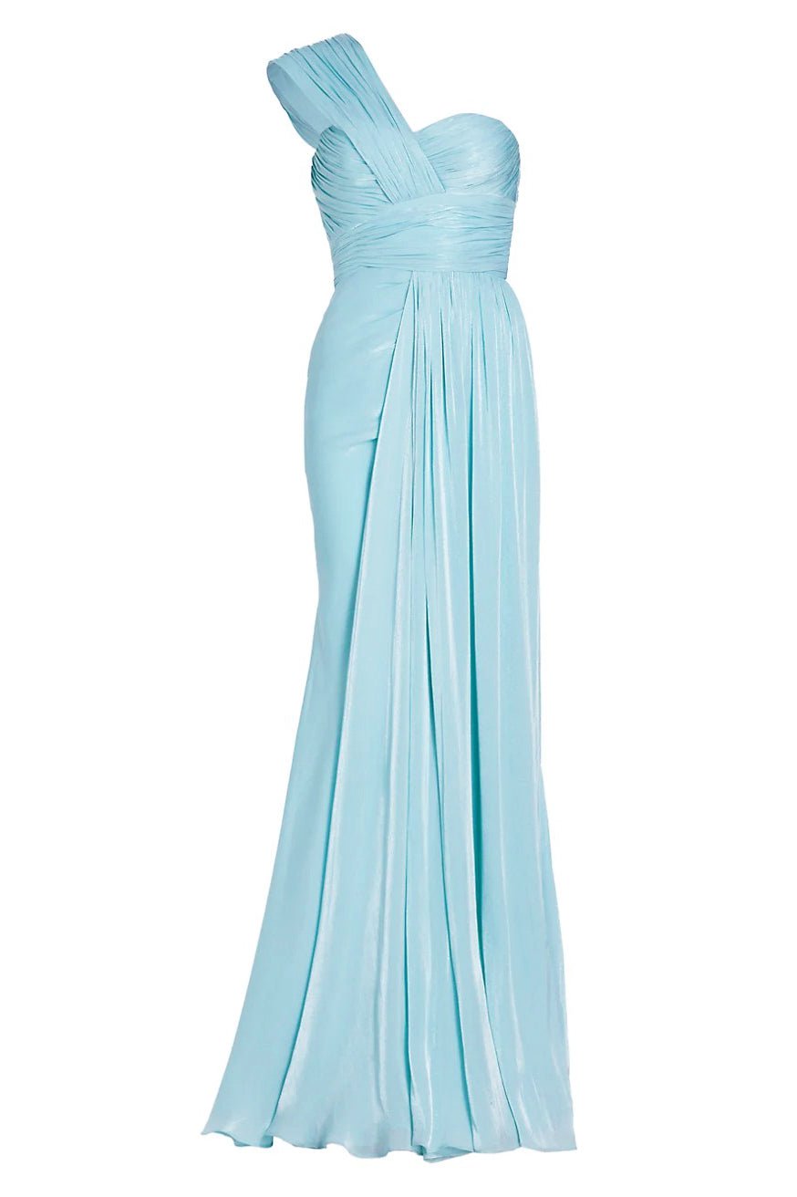 BADGLEY MISCHKA-Draped One Shoulder Gown-