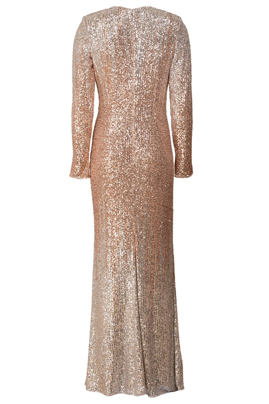 BADGLEY MISCHKA-Deep V Sequin Gown-
