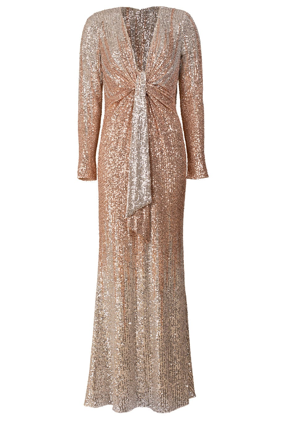 BADGLEY MISCHKA-Deep V Sequin Gown-
