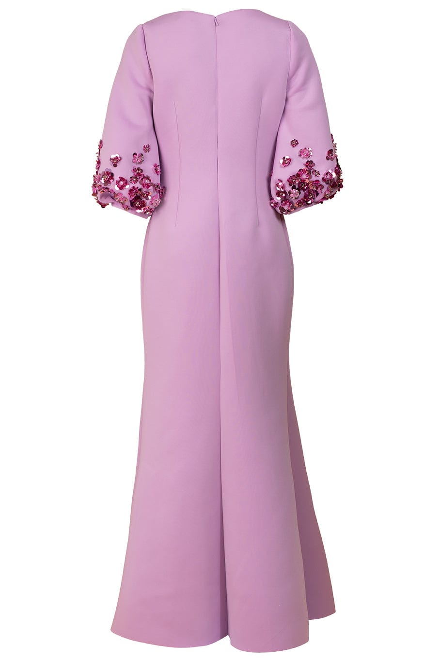 BADGLEY MISCHKA-Scoop Neck Beaded Sleeves Gown-