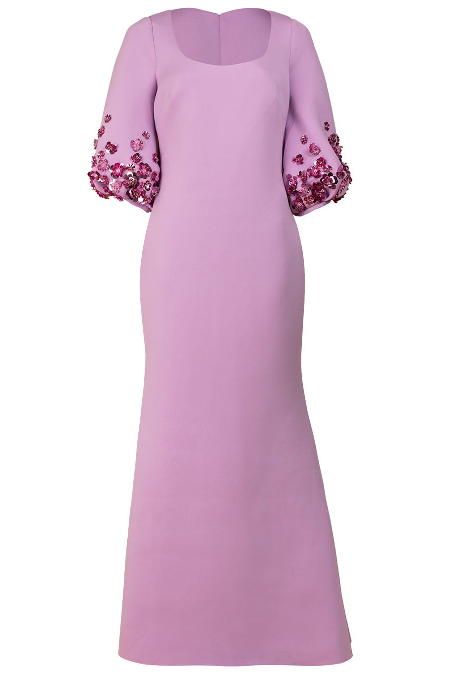 BADGLEY MISCHKA-Scoop Neck Beaded Sleeves Gown-