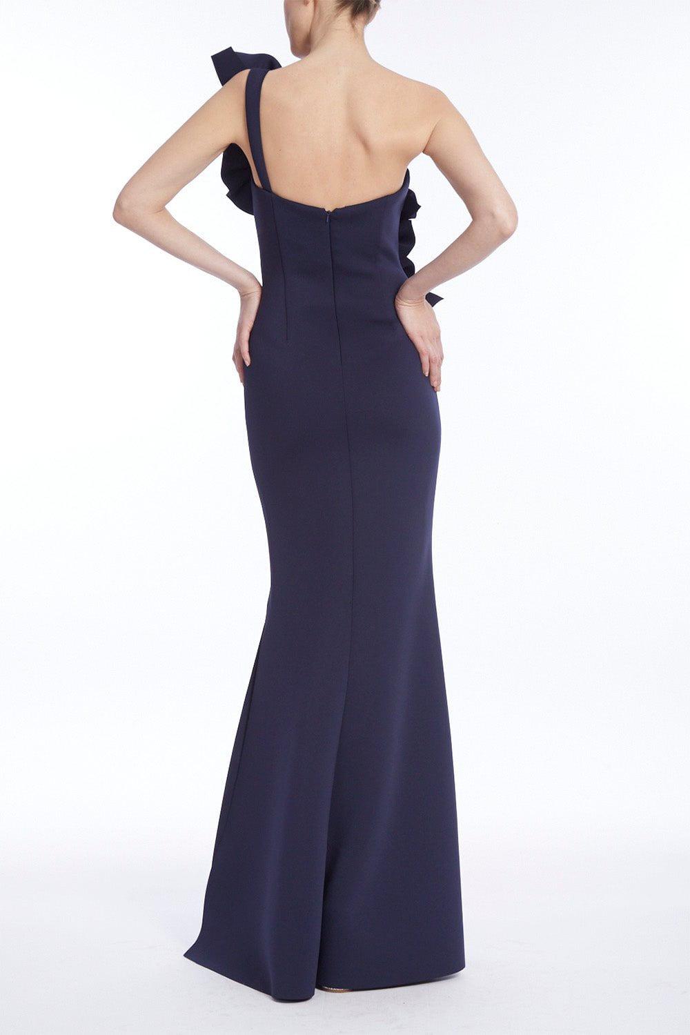 BADGLEY MISCHKA-Rosette One Shoulder Gown-