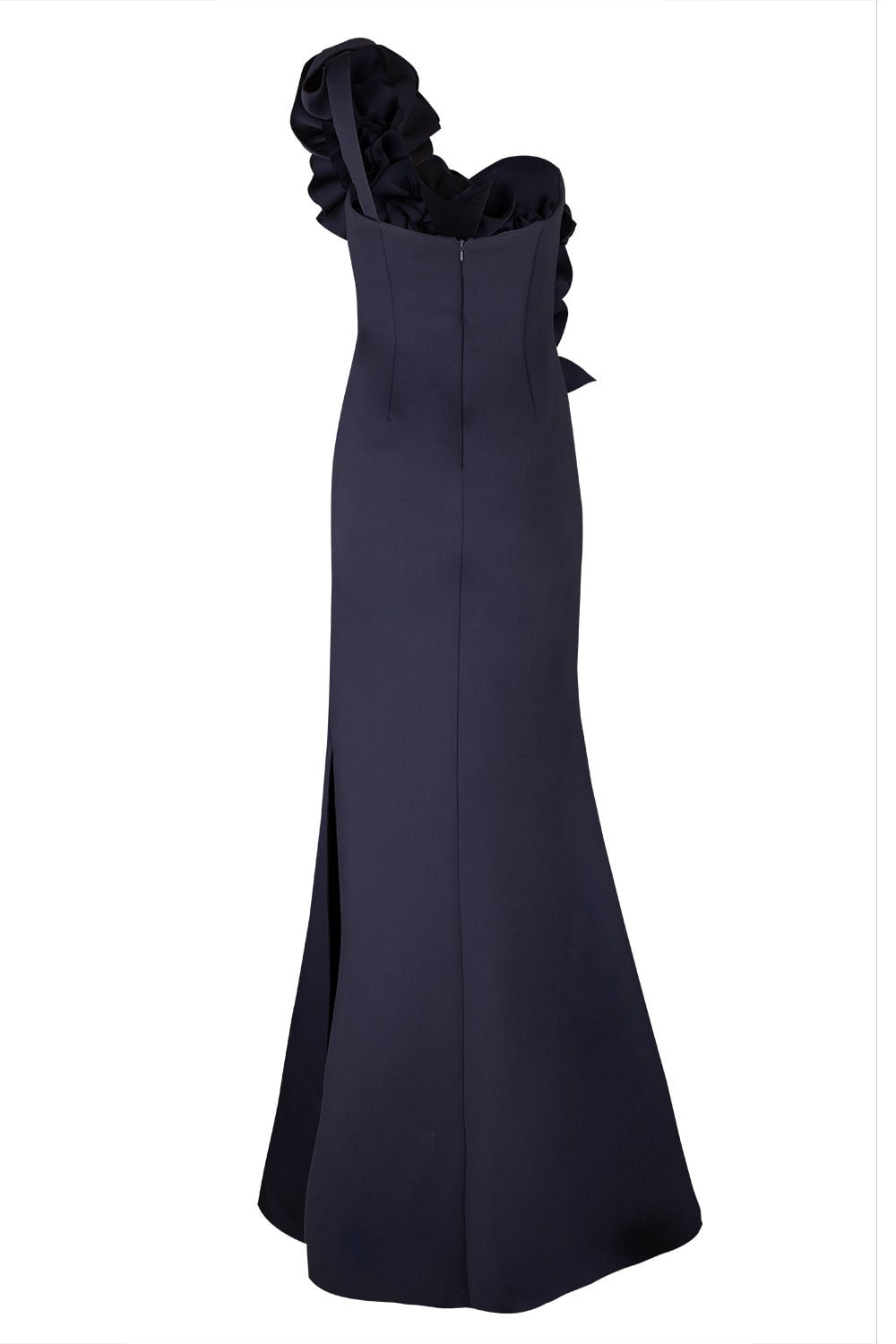 BADGLEY MISCHKA-Rosette One Shoulder Gown-