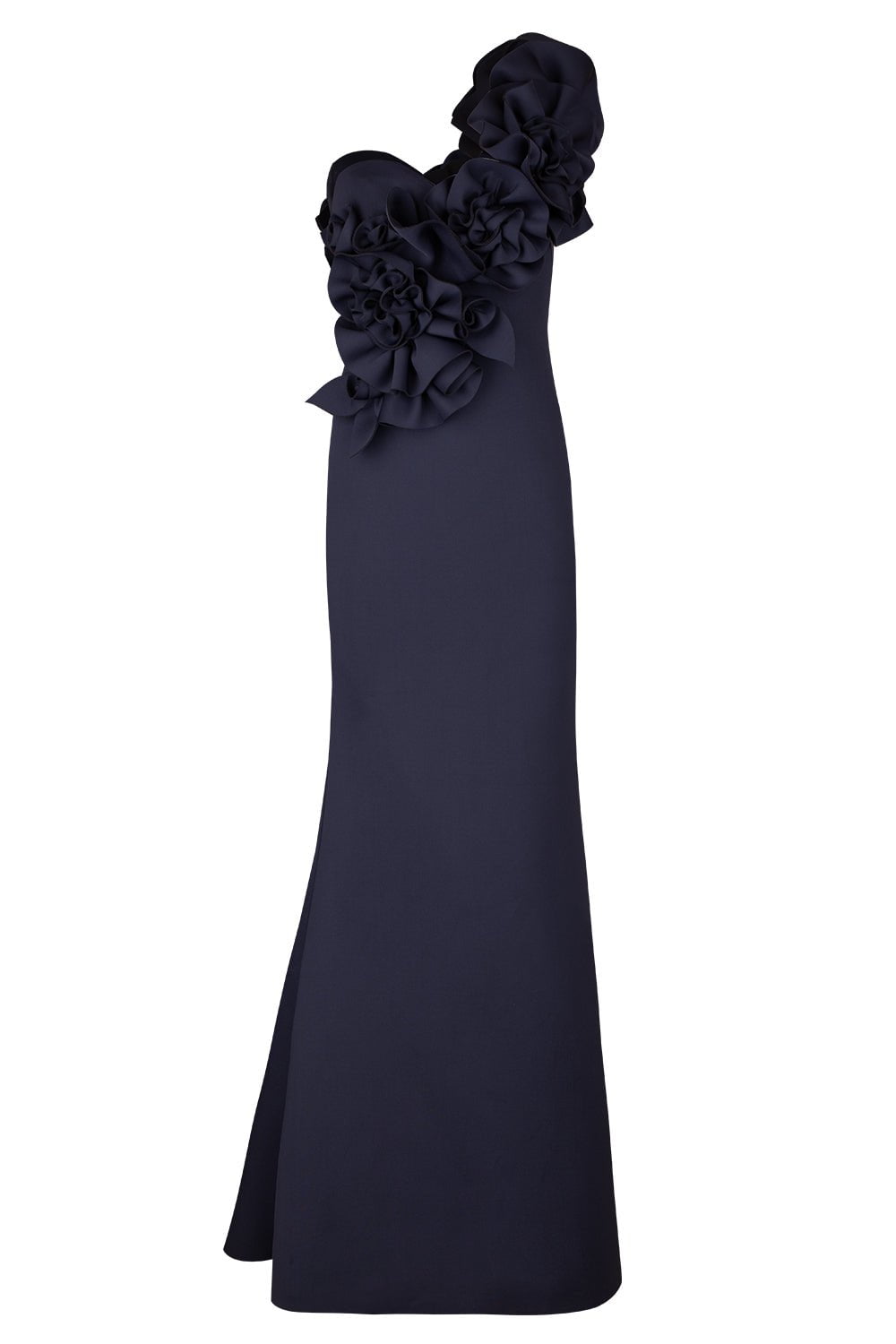 BADGLEY MISCHKA-Rosette One Shoulder Gown-