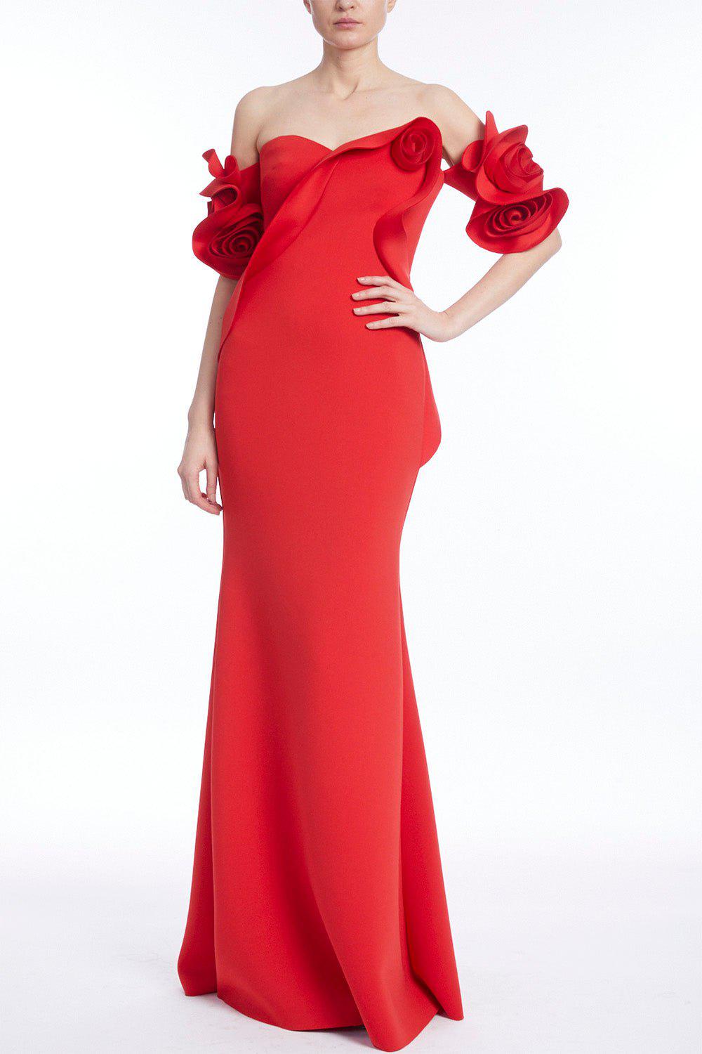 BADGLEY MISCHKA-Rose Off The Shoulder Gown-