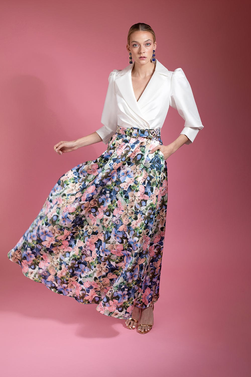 BADGLEY MISCHKA-Butterfly Skirt Gown-