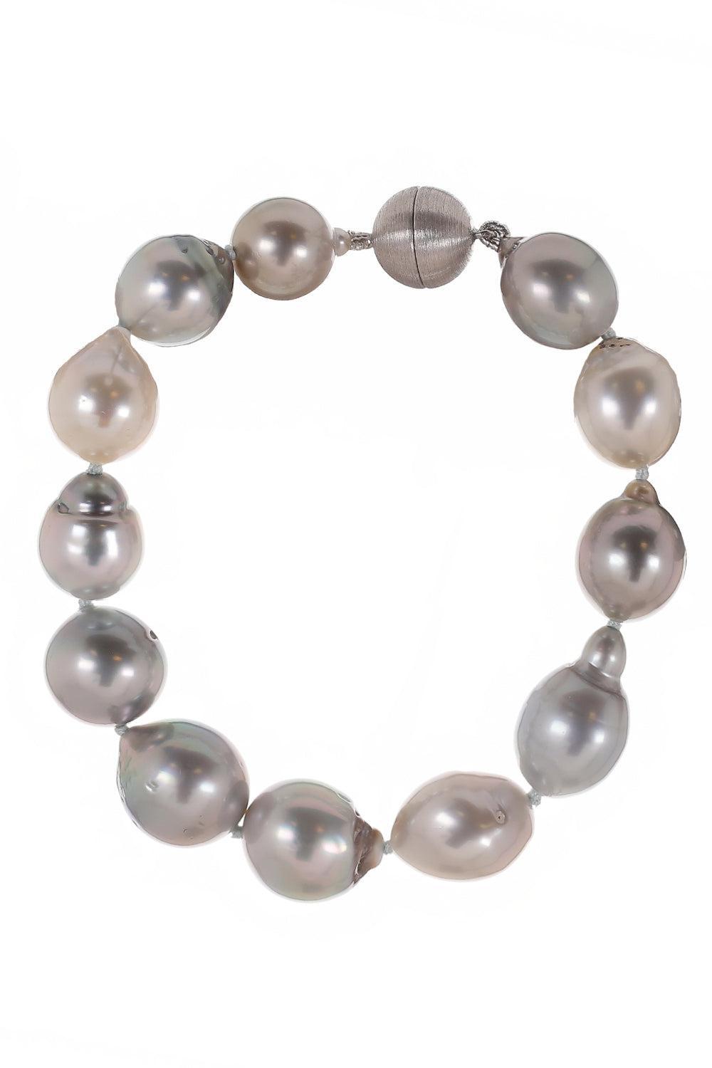 Multicolor Tahitian Pearl Bracelet-SILVER-8-JEWELRYFINE JEWELBRACELET O-BAGGINS