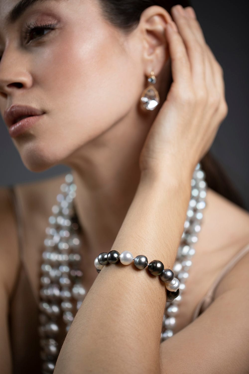BAGGINS-Mix Tahitian Pearl Bracelet-SILVER