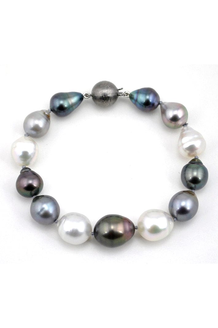 BAGGINS-Mix Tahitian Pearl Bracelet-SILVER