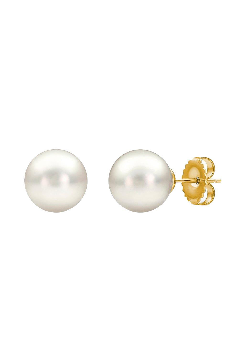 Akoya Pearl Stud Earrings - 8mm-YELLOW GOLD-JEWELRYFINE JEWELEARRING-BAGGINS