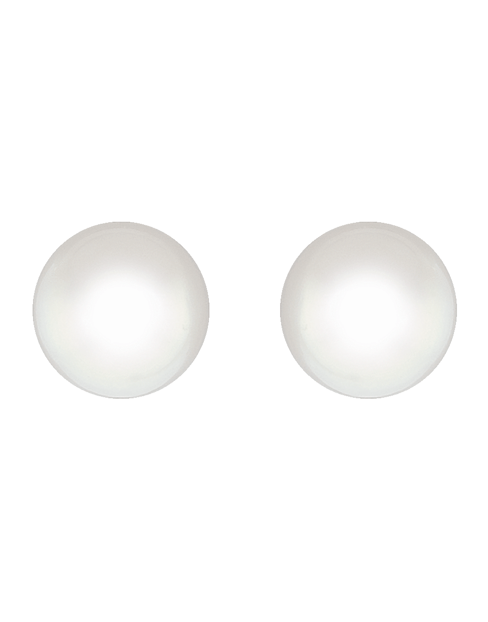 BAGGINS-Round White Akoya Pearl Studs-WHITE GOLD