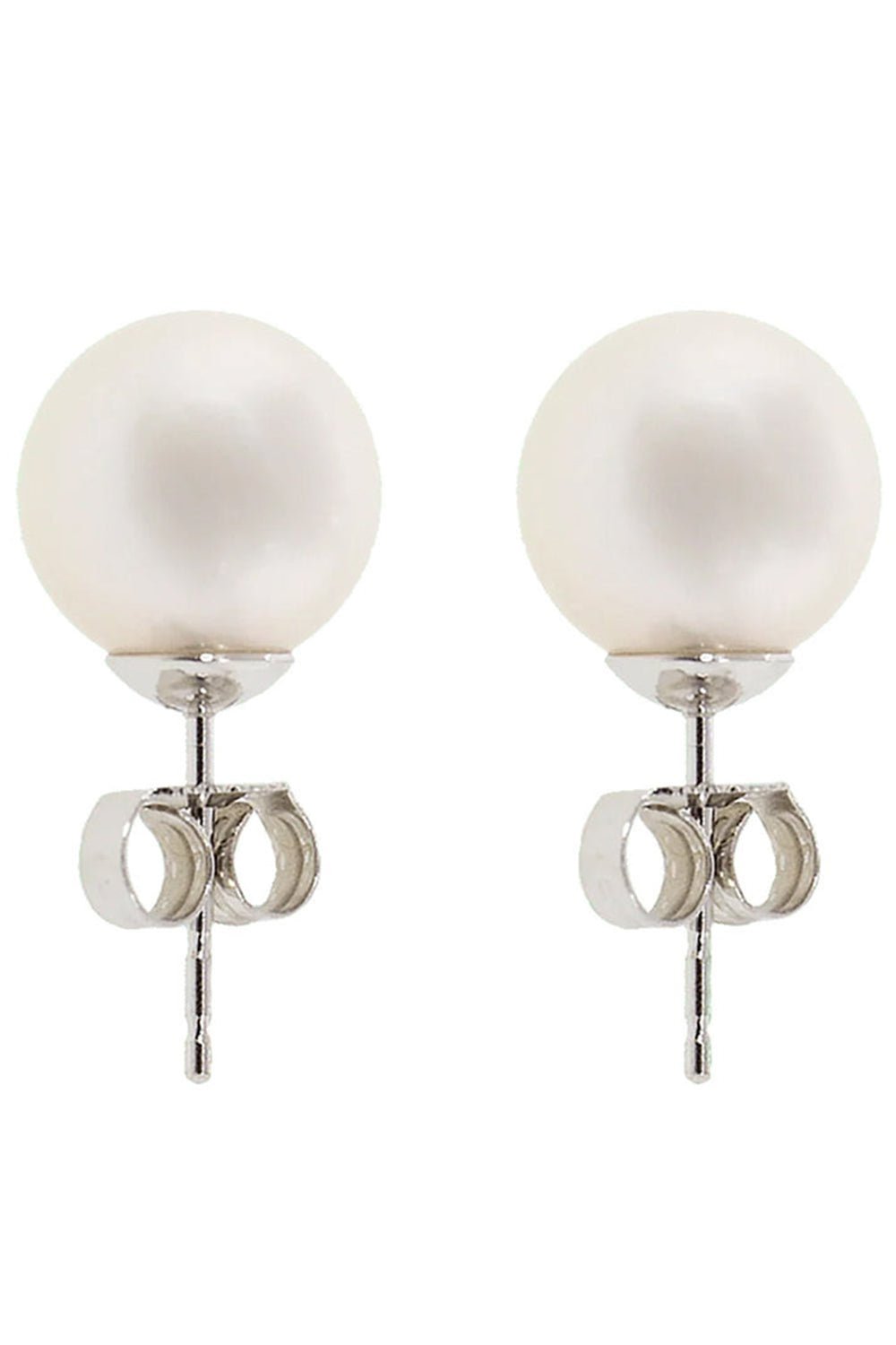 BAGGINS-Round White South Sea Pearl Studs-WHITE GOLD