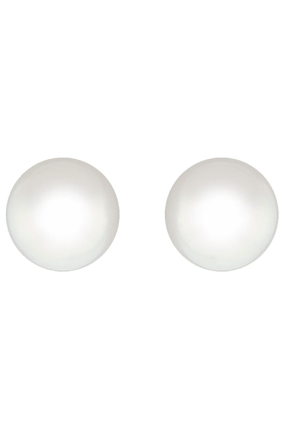 BAGGINS-Round White South Sea Pearl Studs-WHITE GOLD