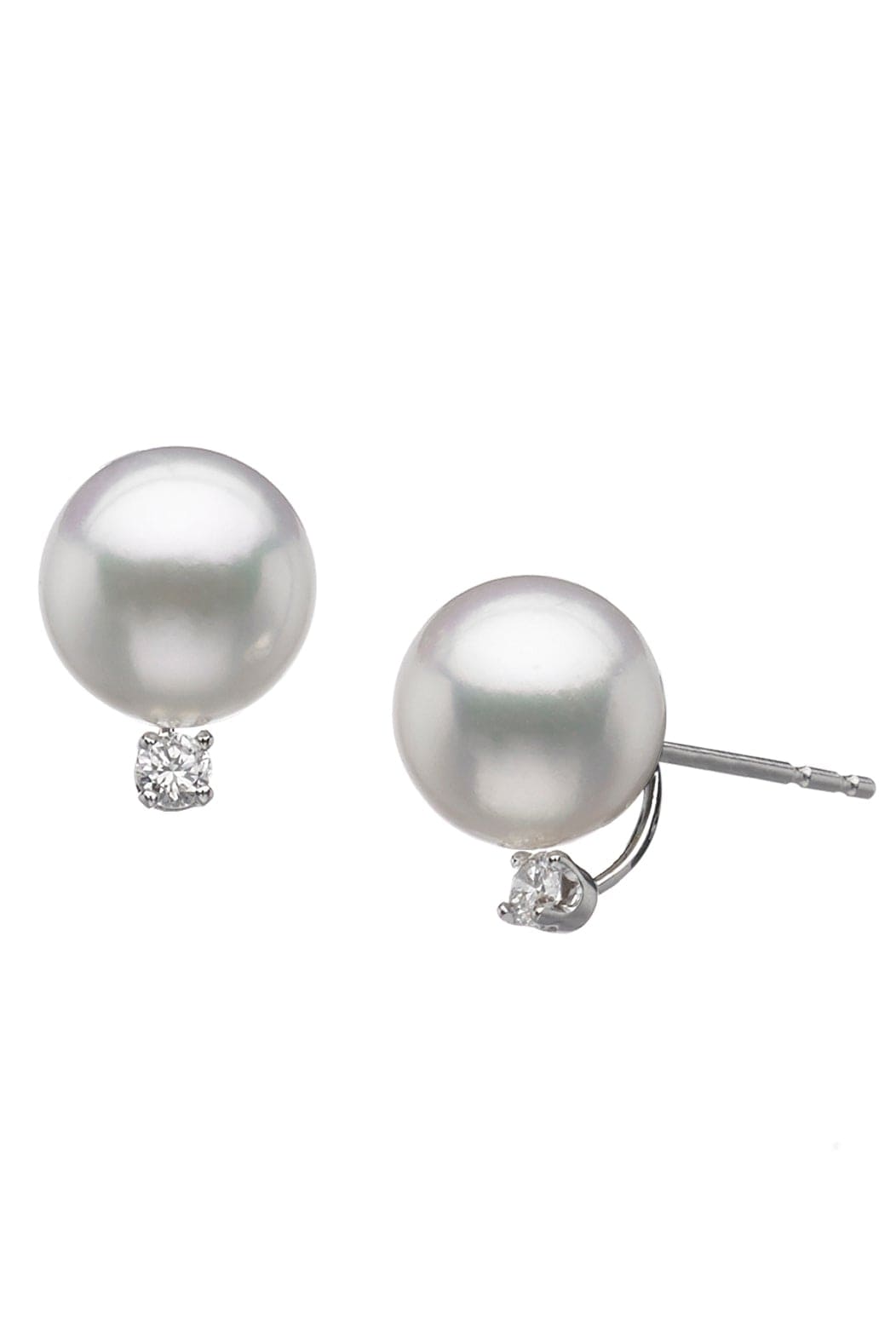BAGGINS-White South Sea Pearl and Diamond Earrings-WHITE GOLD