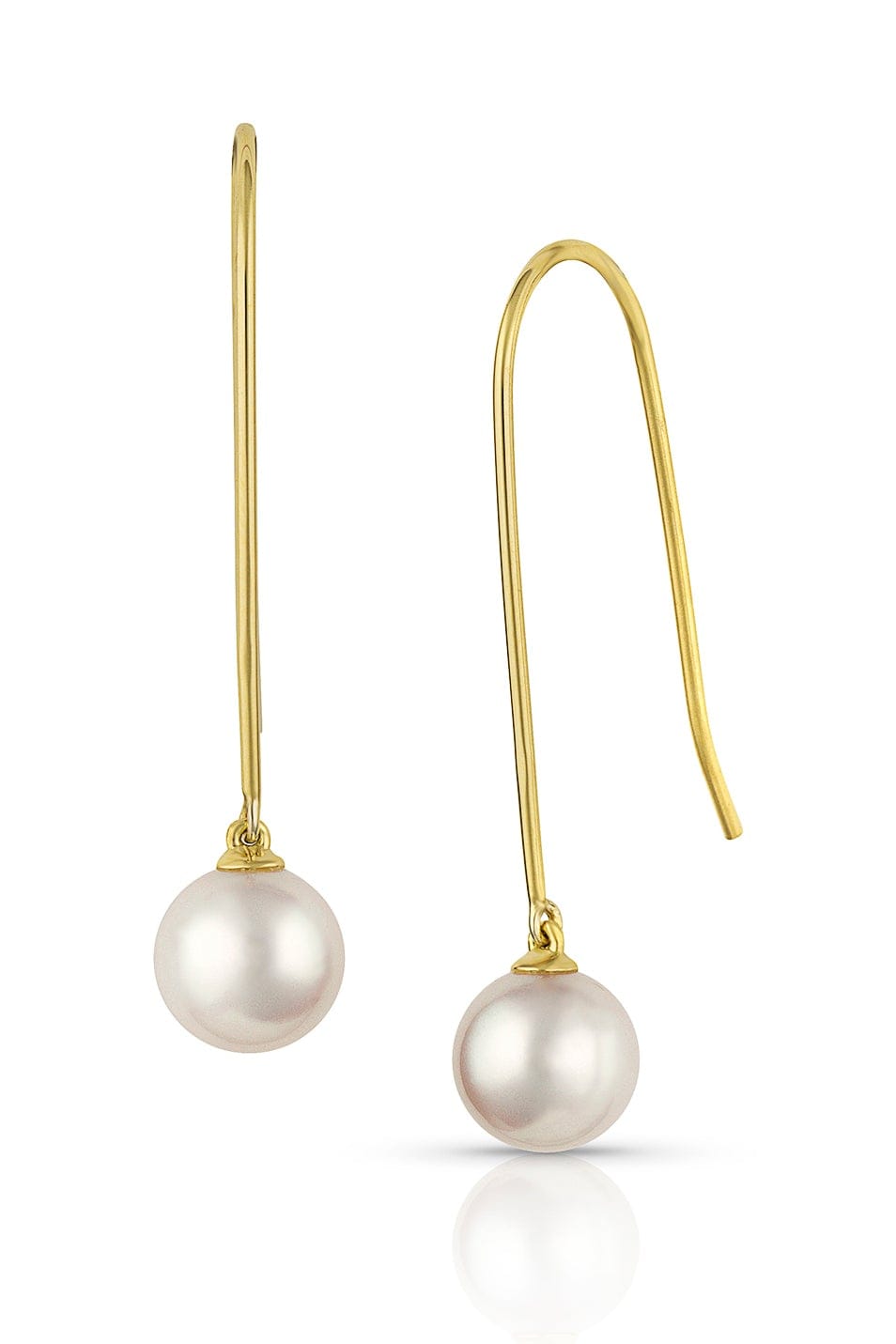 BAGGINS-Akoya Pearl Hook Earrings-YELLOW GOLD